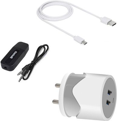 DAKRON Wall Charger Accessory Combo for Realme 7 Pro(White)
