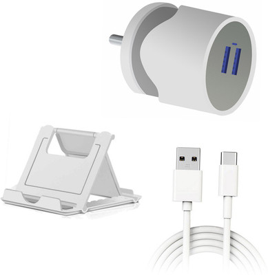 DAKRON Wall Charger Accessory Combo for OPPO A33 2020(White)
