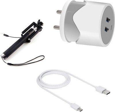 DAKRON Wall Charger Accessory Combo for OPPO F17 Pro(White)