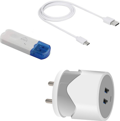 DAKRON Wall Charger Accessory Combo for Vivo V20(White)
