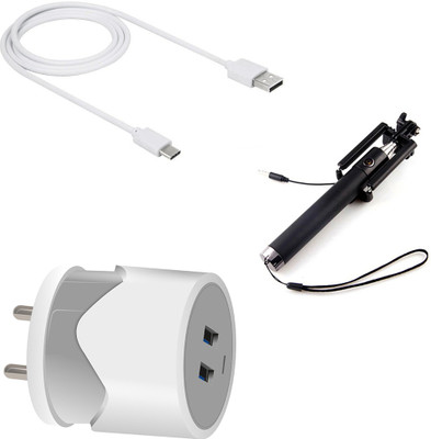 DAKRON Wall Charger Accessory Combo for Vivo V20(Multicolor)