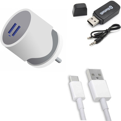 DAKRON Wall Charger Accessory Combo for Xiaomi Redmi 9(White)