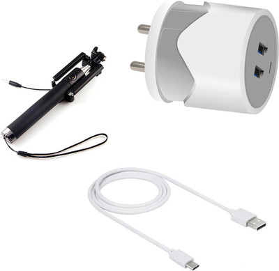 DAKRON Wall Charger Accessory Combo for Micromax In note 1(Multicolor)