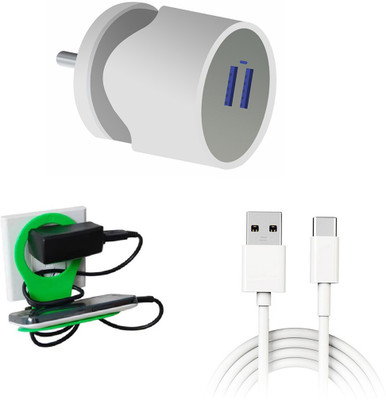 DAKRON Wall Charger Accessory Combo for Samsung Galaxy M21(White)