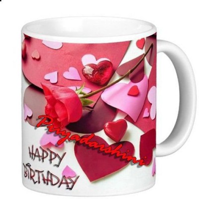 Exocticaa Happy Birthday Priyadarshini Romantic Wish 91 Ceramic Coffee Mug(330 ml)