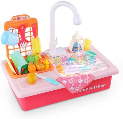 Hapylyst Kitchen - Little Chef Kids Kitchen Play Set with Sound, Ideal for Kids for Cooking with Faucet Sprayer to wash and Clean Kitchen equpiments.