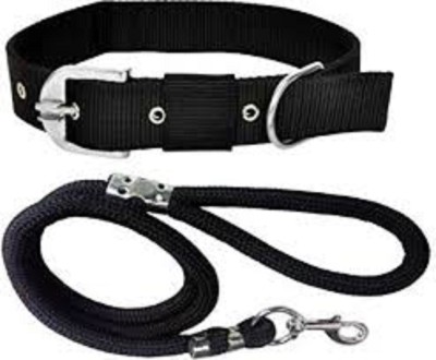 Hanu Dog Collar & Leash(35 - 50 cm, BLACK)