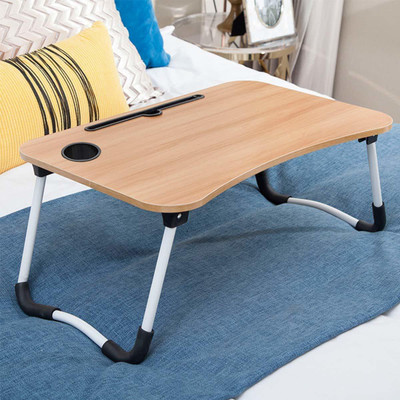 Sahajanand Wood Portable Laptop Table(Finish Color - BROWN, Knock Down)