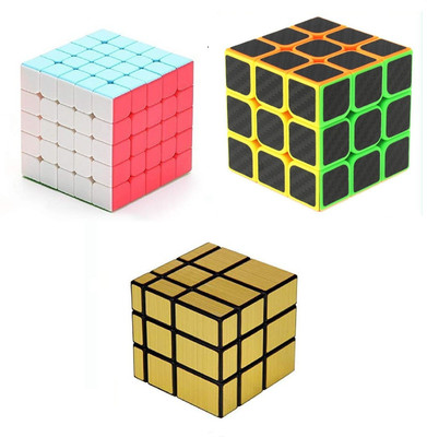 vworld Cube Combo 5x5x5x5x5, 3x3 Gold Mirror And Twister Magic Puzzle Cube (3 Pieces)(3 Pieces)