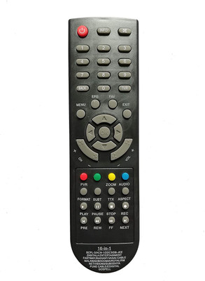 BhalTech 16in1 Set Top Box Remote Control Compatible for SCPL-3 ACN-1 DDC3 DIGITALA Entertainment FASTWAY Radiant VASAI Cable MALANAD BHOOMIKA Royal DB-JEE NETVISION3 SUBODHYA PUNE Cable Remote Controller(Black) BhalTech 16in1 Set Top Box Remote Control Compatible for SCPL-3 ACN-1 DDC3 DIGITALA Entertainment FASTWAY Radiant VASAI Cable MALANAD BHOOMIKA Royal DB-JEE NETVISION3 SUBODHYA PUNE Cable Remote Controller(Black)