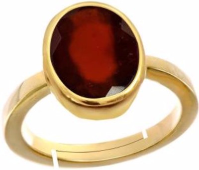 AJ AJ Retail Garnet Gomed 6.8cts or 7.25ratti Panchdhatu Adjustable Ring Copper Garnet Copper Plated Ring