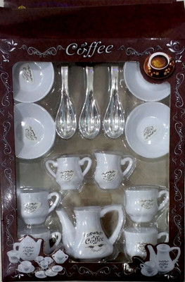 HILY white cups coffeeset with spoons for kids