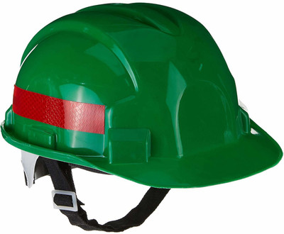 AKTION SH006 Safety Helmet AKH-14 with Reflective Band Rachet Type - Green (Pack of 1) Construction Helmet(Size - Free)