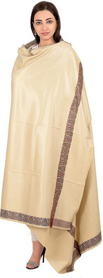 Feathers Polyester Wool Blend Printed Women Shawl(Brown)