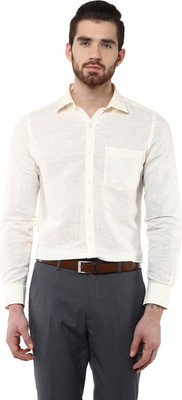 TURTLE Men Solid Formal Beige Shirt