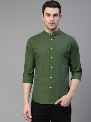 FBR Men Solid Casual Dark Green Shirt