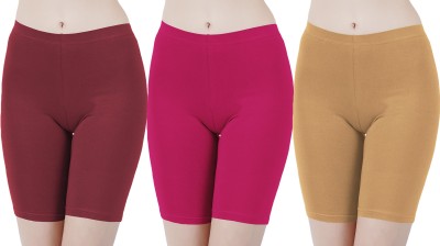 Buy That Trendz Solid Women Red, Pink, Brown Cycling Shorts