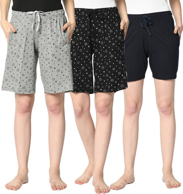 MACK JONNEY Solid Women Multicolor Basic Shorts