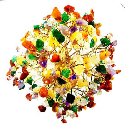 Urancia NavRatna Tree Nine Gem Nau Gem Tree for Vastu,Home Decorative Showpiece  -  6 cm(Stone, Multicolor)