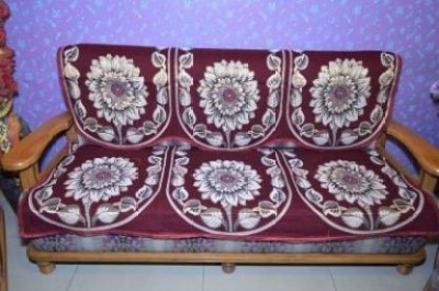 moninfinity Cotton Floral Sofa Cover(Maroon Pack of 2)