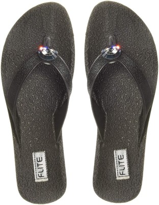 FLITE Women Slippers(Black , 3)