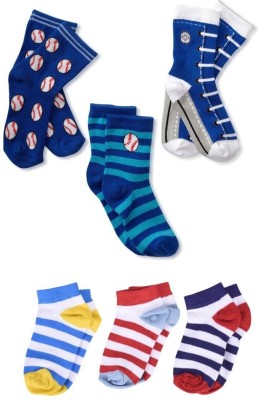 Footprints Organic Cotton Baby Boys & Baby Girls Printed Ankle Length(Pack of 6)