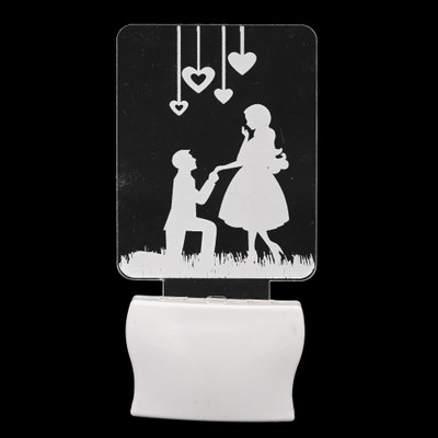 AFAST Valentine Couple 3D Illusion LED Night Lamp Night Lamp(10 cm, White)