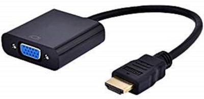 TECHON  TV-out Cable Hdmi To Vga Converter Adapter Cable - The Simplest Converter (Black) HDMI Adapter (Black)(Black, For Computer)
