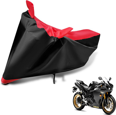 Auto Hub Two Wheeler Cover for Yamaha(YZF R1, Black, Red)