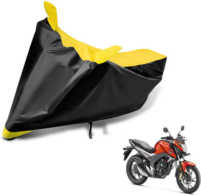 Auto Hub Two Wheeler Cover for Honda(CB Hornet 160, Black, Yellow)
