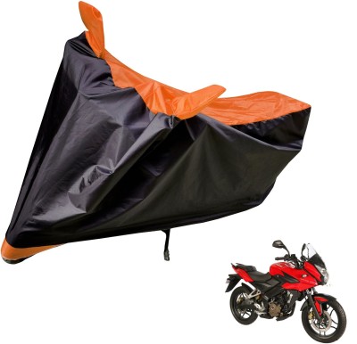 Auto Hub Two Wheeler Cover for Bajaj(Pulsar, Black, Orange)