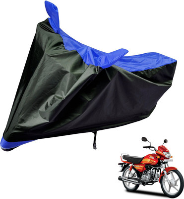 Auto Hub Two Wheeler Cover for Hero(CD deluxe, Black, Blue)