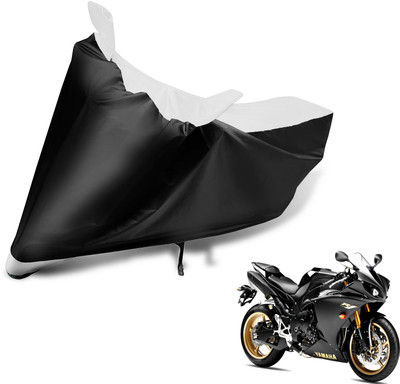 Auto Hub Two Wheeler Cover for Yamaha(YZF R1, Black, White)