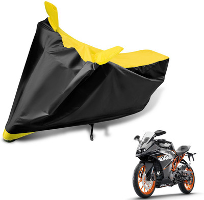 Auto Hub Two Wheeler Cover for KTM(RC 390, Black, Yellow)