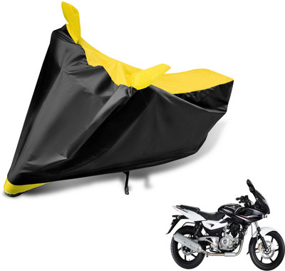 Auto Hub Two Wheeler Cover for Bajaj(Pulsar 220 DTS-i, Black, Yellow)
