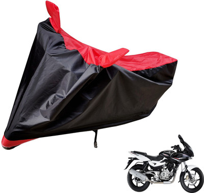 Auto Hub Two Wheeler Cover for Bajaj(Pulsar 220 DTS-i, Black, Red)