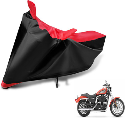 Auto Hub Two Wheeler Cover for Harley Davidson(XL 883, Black, Red)