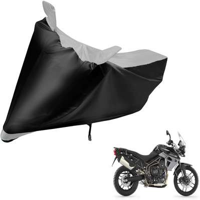 Auto Hub Two Wheeler Cover for Triumph(Tiger 800 XR, Black, Silver)