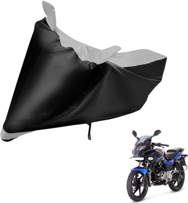 MOCKHE Two Wheeler Cover for Bajaj(Pulsar 220F, Black, Silver)