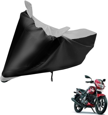 MOCKHE Two Wheeler Cover for TVS(Flame SR125, Black, Silver)