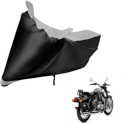 Auto Hub Two Wheeler Cover for Royal Enfield(Bullet 500, Black, Silver)
