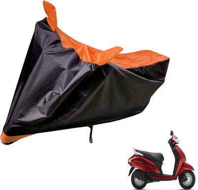 Auto Hub Two Wheeler Cover for Honda(Activa 125, Black, Orange)