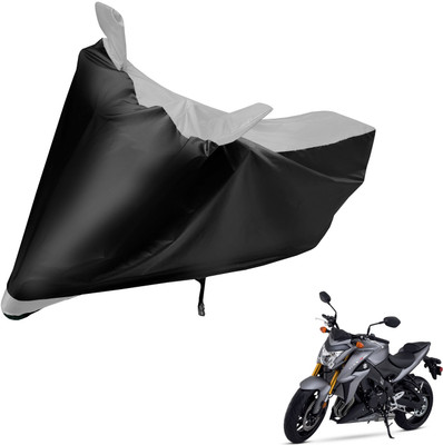 Auto Hub Two Wheeler Cover for Suzuki(GSX S1000, Black, Silver)