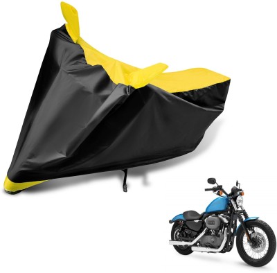 MOCKHE Two Wheeler Cover for Harley Davidson(XL 1200, Black, Yellow)