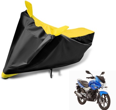 MOCKHE Two Wheeler Cover for Bajaj(Discover 150 f, Black, Yellow)