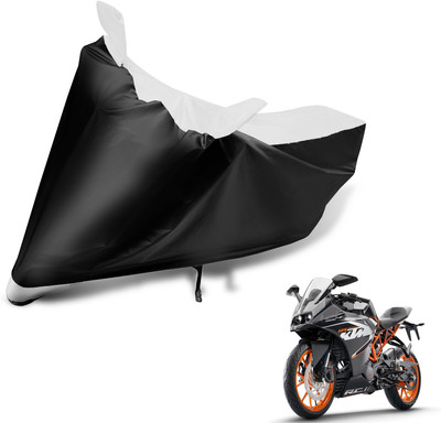 Auto Hub Two Wheeler Cover for KTM(RC 390, Black, White)