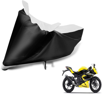 Auto Hub Two Wheeler Cover for Kawasaki(Ninja, Black, White)