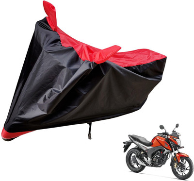 Auto Hub Two Wheeler Cover for Honda(CB Hornet 160, Black, Red)