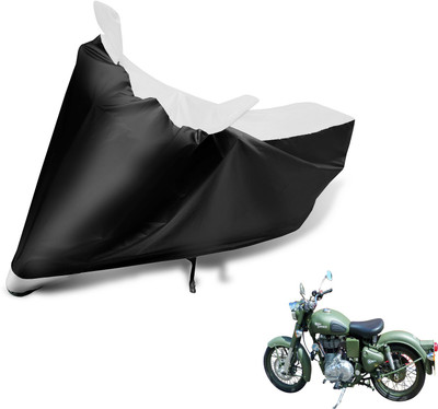 Auto Hub Two Wheeler Cover for Royal Enfield(Battle, Black, White)