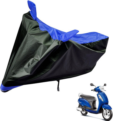 Auto Hub Two Wheeler Cover for Suzuki(Access, Black, Blue)